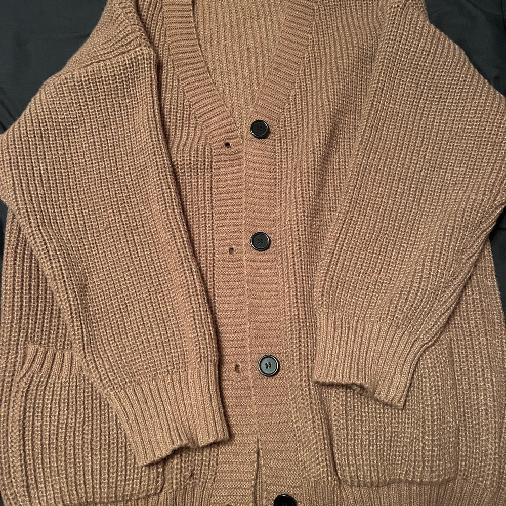 Cozy Brown Knit Cardigan